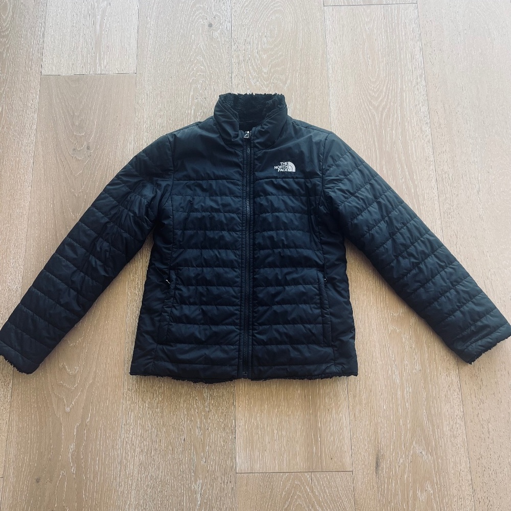 North Face Reversible Insulated Fleece Embroidered Brand on Front & Back Jacket